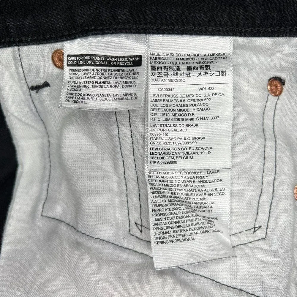 Levi's 501 Jeans Men's Size 40 Black Original‎ Fit Button Fly Classic Denim